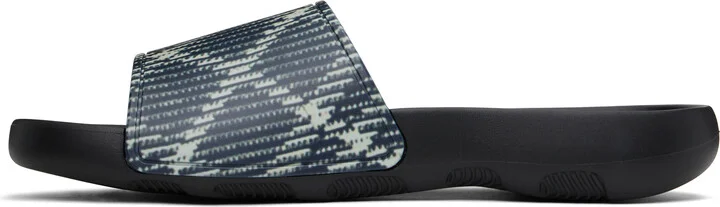 Burberry Black & Off-White Check Dive Slides - Image 3
