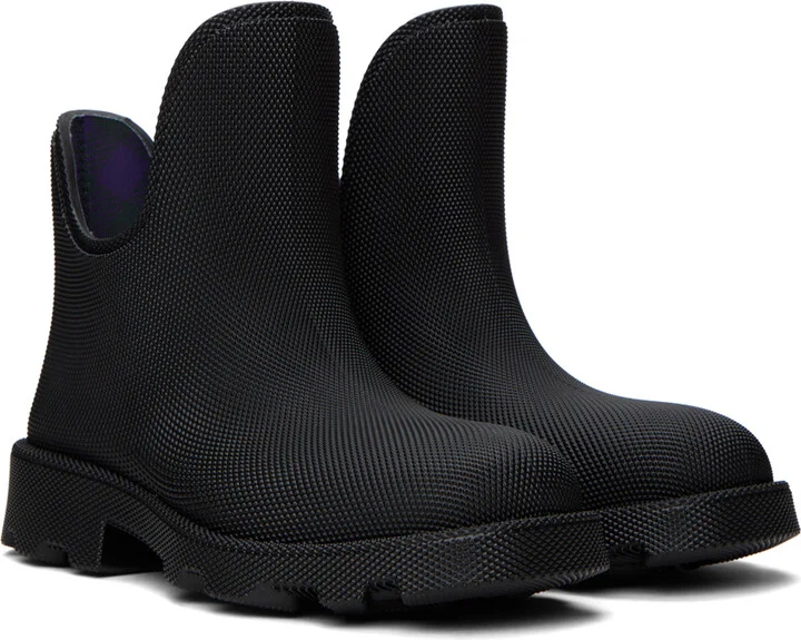 Burberry Black Rubber Marsh Low Boots - Image 4