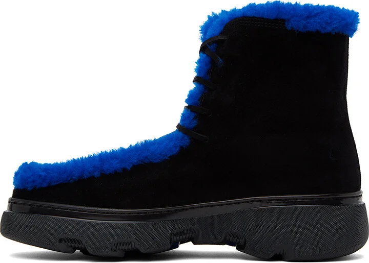 Burberry Black Shearling Creeper Boots - Image 3