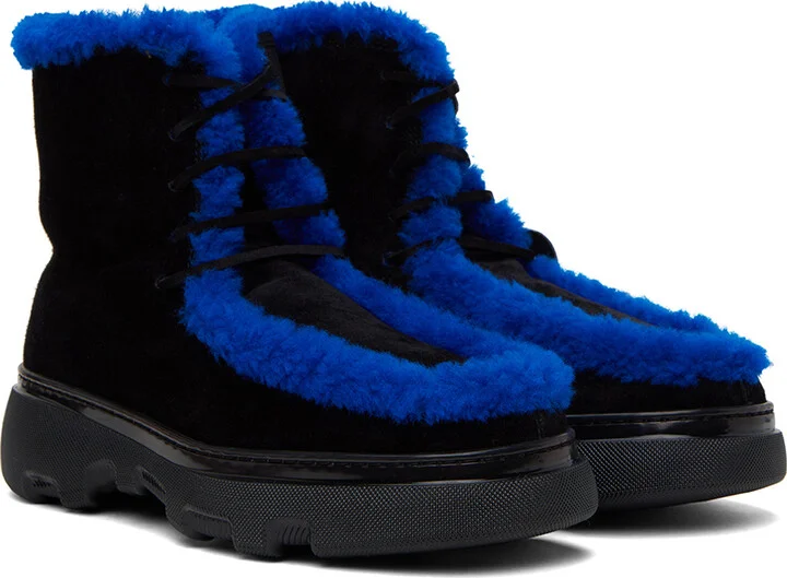 Burberry Black Shearling Creeper Boots - Image 4