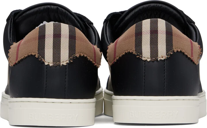 Burberry Black Vintage Check Sneakers - Image 2