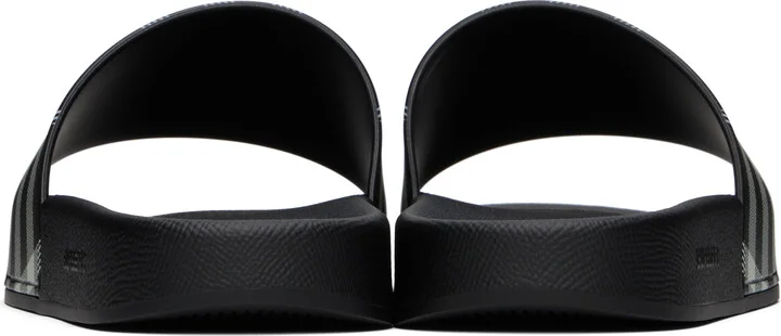 Burberry Black & White Check Pool Slides - Image 2