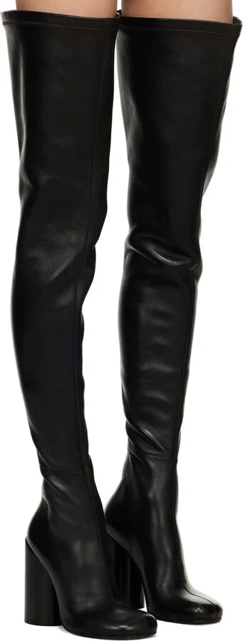 Burberry Black Zip Tall Boots - Image 4