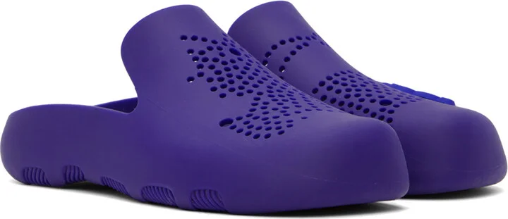 Burberry Blue Rubber Stingray Clogs - Image 4