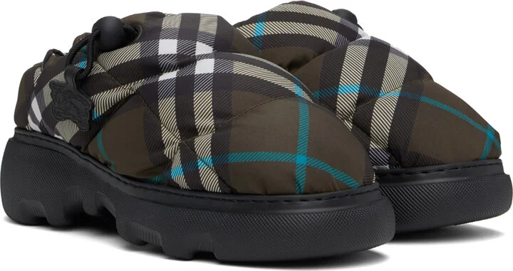 Burberry Brown Check Nylon Pillow Loafers - Image 4