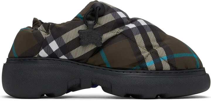 Burberry Brown Check Nylon Pillow Loafers