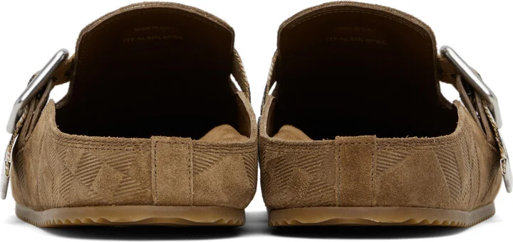 Burberry Brown Check Suede Urchin Clogs - Image 2