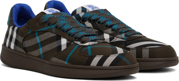 Burberry Brown Check Terrace Sneakers - Image 4