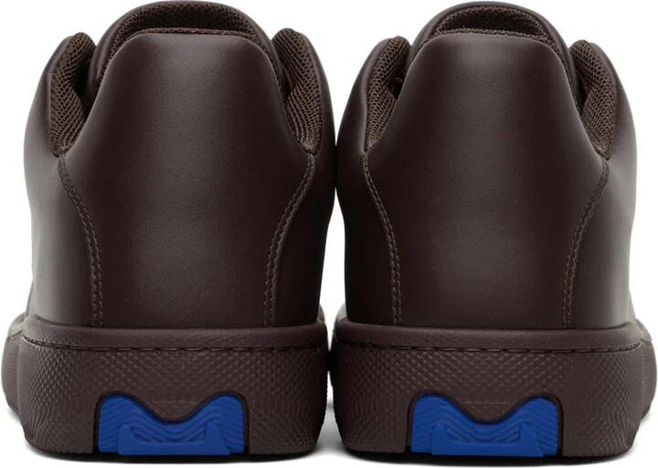 Burberry Brown Leather Box Sneakers - Image 2