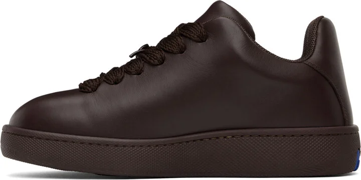 Burberry Brown Leather Box Sneakers - Image 3