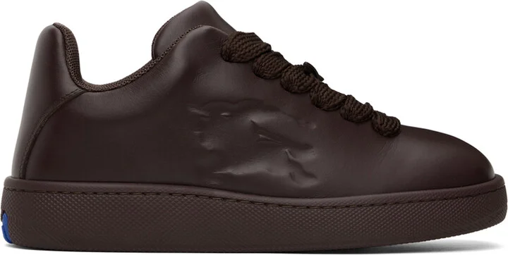 Burberry Brown Leather Box Sneakers