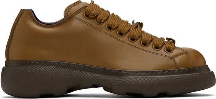 Burberry Brown Leather Ranger Sneakers