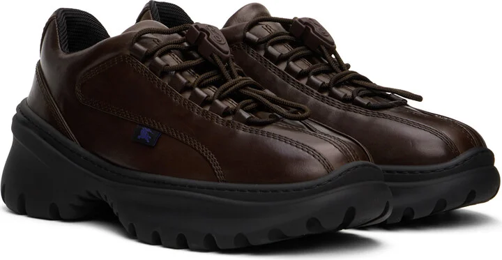 Burberry Brown Leather Scoot Derbys - Image 4