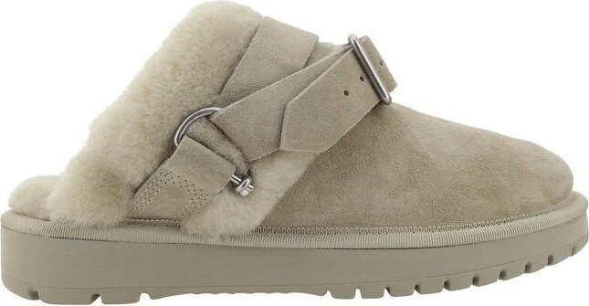 Burberry Buckle Fastened Slip-On Shearling Mules