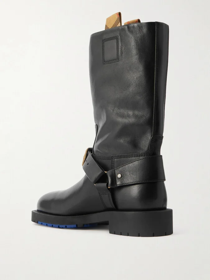 Burberry - Buckled Leather Boots - Black - Image 3