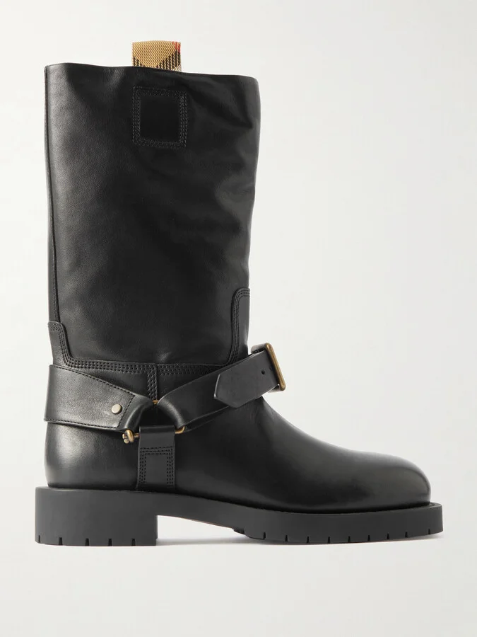 Burberry - Buckled Leather Boots - Black