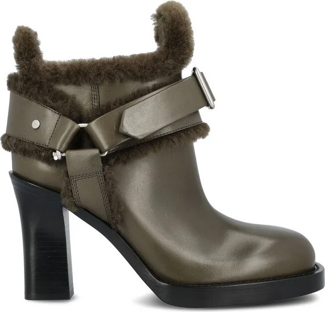 Burberry Buckled Round-Toe Ankle Boots