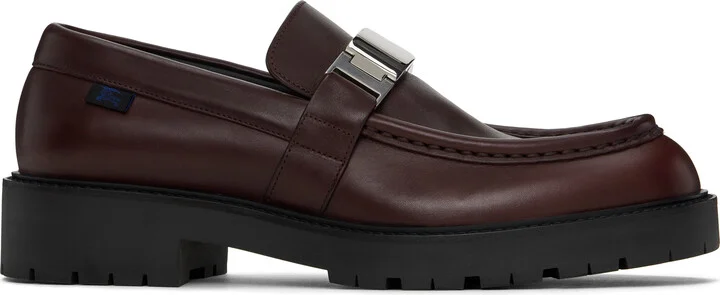 Burberry Burgundy Leather Raft Loafers