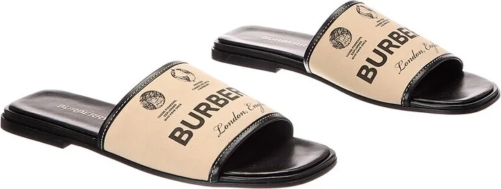 Burberry Carolyn Canvas & Leather Sandal (Authentic Pre-Loved)