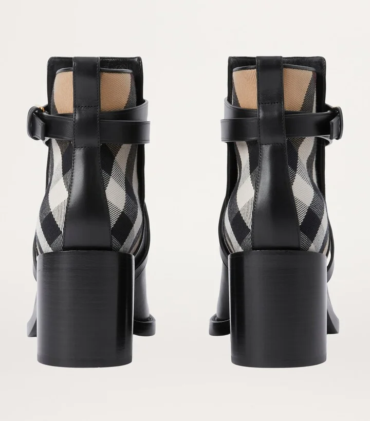 Burberry Check Ankle Boots 70 - Image 3