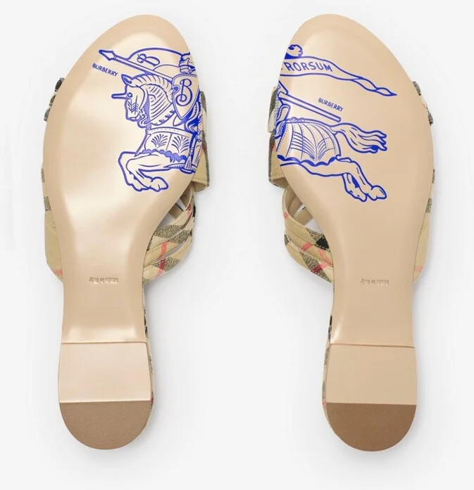 Burberry Check Cabana Slides Size: 35 - Image 6