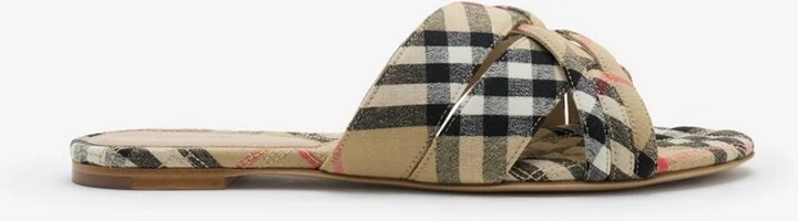 Burberry Check Cabana Slides Size: 35