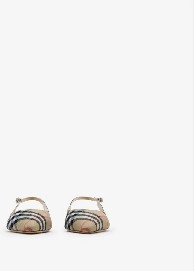 Burberry Check Dame Slingback Ballerinas​ Size: 35 - Image 3