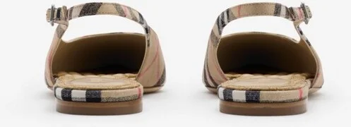 Burberry Check Dame Slingback Ballerinas​ Size: 35 - Image 4