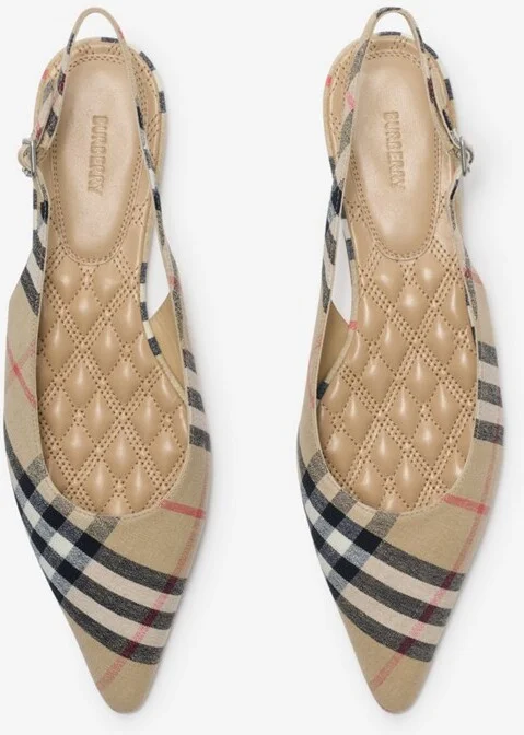 Burberry Check Dame Slingback Ballerinas​ Size: 35 - Image 5