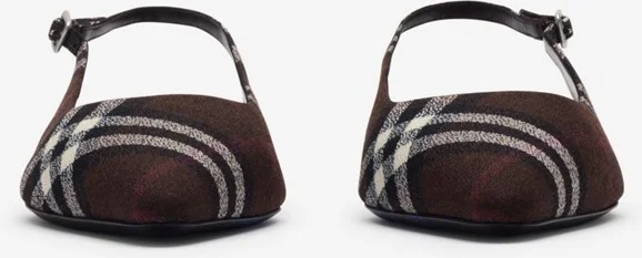 Burberry Check Dame Slingback Ballerinas​ Size: 35 - Image 2
