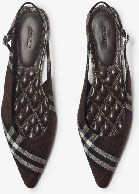 Burberry Check Dame Slingback Ballerinas​ Size: 35 - Image 4