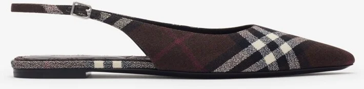 Burberry Check Dame Slingback Ballerinas​ Size: 35