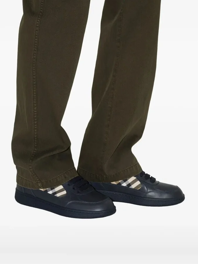 Burberry Check Fabric And Leather Terrace Sneakers Shoes - Image 3