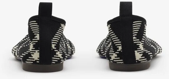 Burberry Check Knit Baby Ballerinas Size: 35 - Image 4