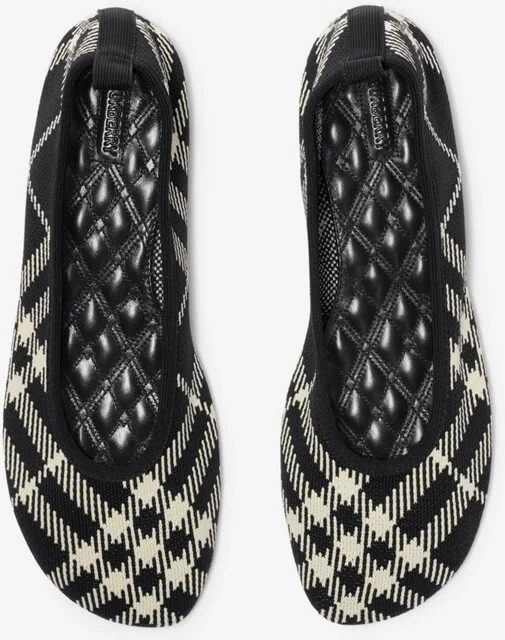 Burberry Check Knit Baby Ballerinas Size: 35 - Image 5