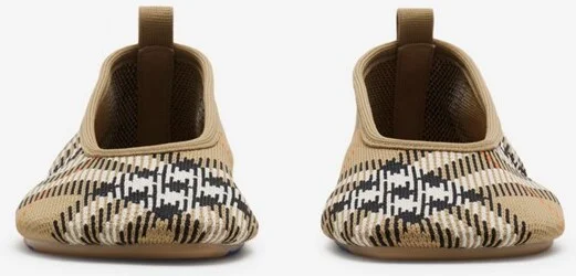 Burberry Check Knit Baby Ballerinas Size: 35 - Image 3