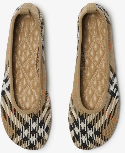 Burberry Check Knit Baby Ballerinas Size: 35 - Image 5
