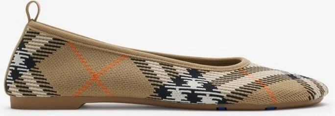 Burberry Check Knit Baby Ballerinas Size: 35