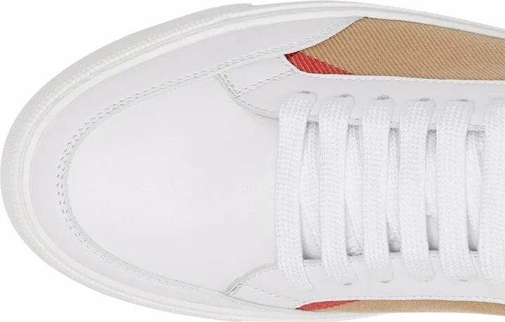Burberry Check Leather Sneakers - Image 3