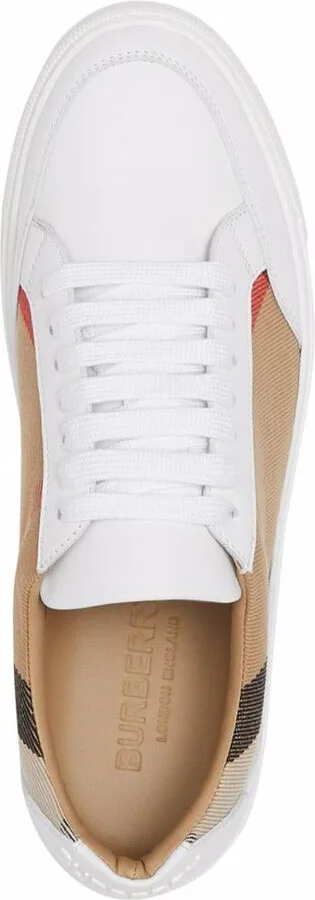 Burberry Check Leather Sneakers - Image 3