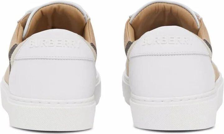 Burberry Check Leather Sneakers - Image 4