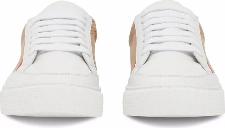 Burberry Check Leather Sneakers - Image 5