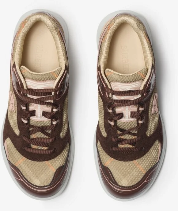 Burberry Check Matrix Sport Sneakers Size: 35 - Image 5