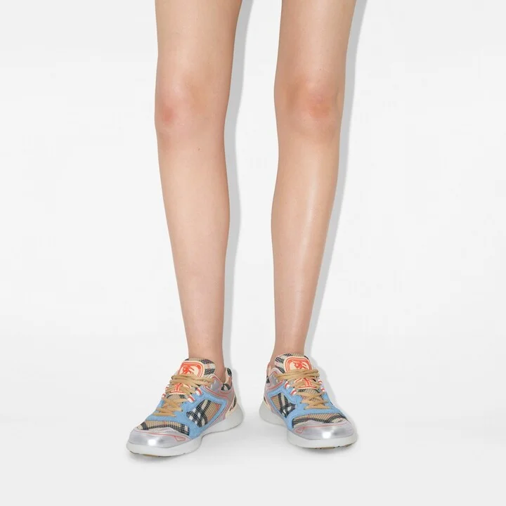 Burberry Check Matrix Sport Sneakers Size: 36 - Image 2