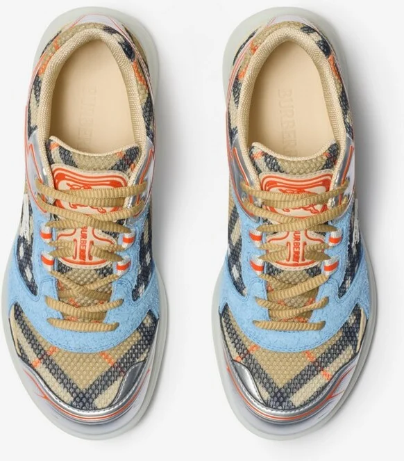 Burberry Check Matrix Sport Sneakers Size: 36 - Image 5