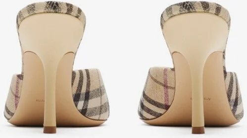 Burberry Check Mews High Mules​ Size: 35 - Image 4
