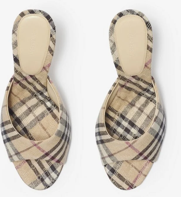Burberry Check Mews High Mules​ Size: 35 - Image 5
