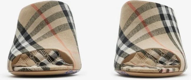 Burberry Check Mews Mules Size: 35 - Image 3