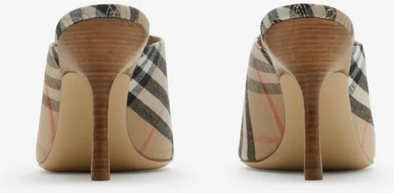 Burberry Check Mews Mules Size: 35 - Image 4