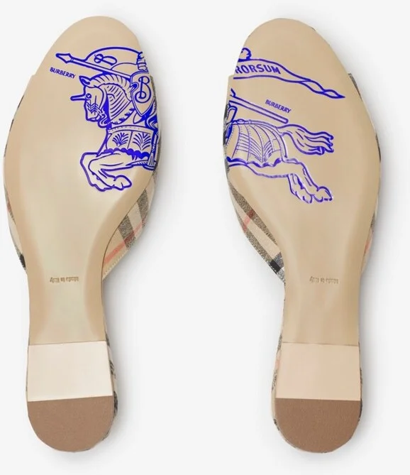 Burberry Check Mews Slides Size: 36 - Image 6